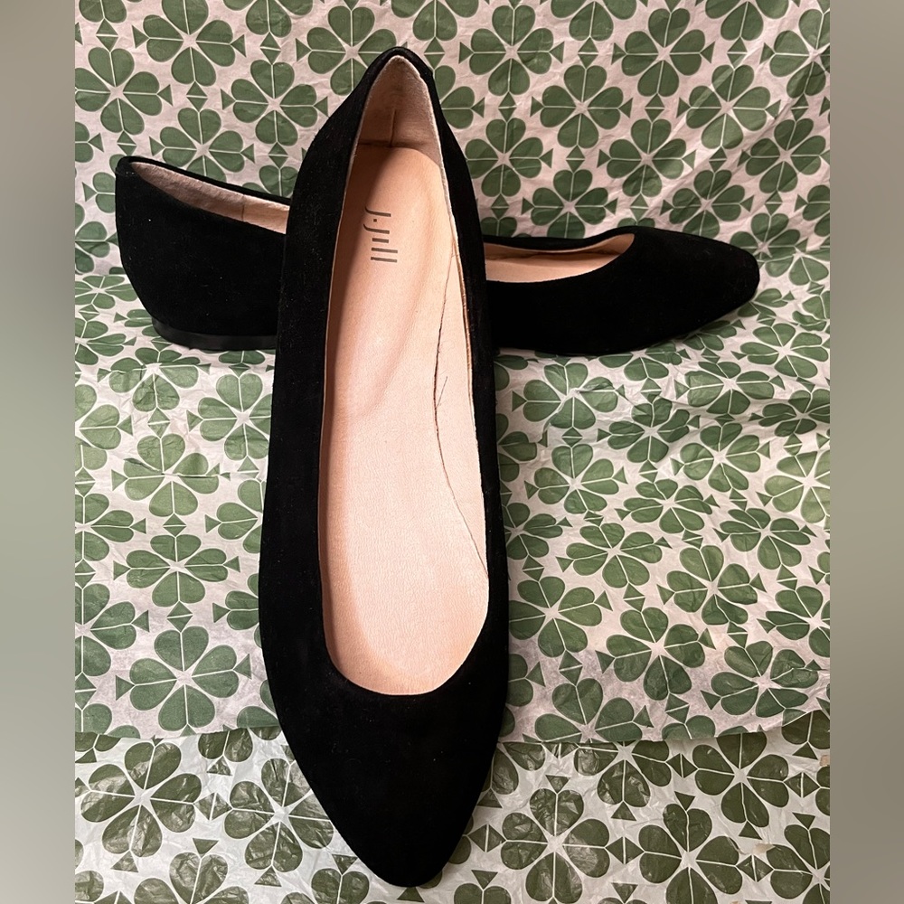 NWOT Little Black Suede Flats by J Jill!